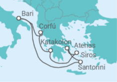 Itinerario del Crucero Grecia, Italia - MSC Cruceros