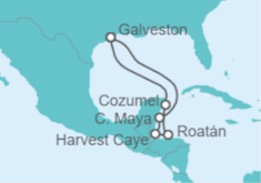 Itinerario del Crucero El Caribe: Harvest Caye, Cozumel y Roatán - NCL Norwegian Cruise Line