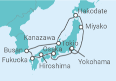 Itinerario del Crucero Las maravillas de Japón - Silversea