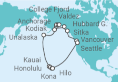 Itinerario del Crucero Alaska y Hawái - Holland America Line