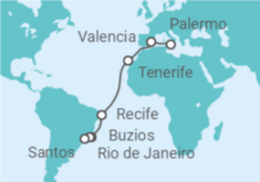 Itinerario del Crucero Desde Palermo a Santos - MSC Cruceros