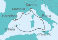 Itinerario del Crucero Italia y Francia - Costa Cruceros