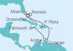 Itinerario del Crucero Jamaica, Aruba, República Dominicana - MSC Cruceros