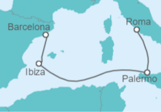 Itinerario del Crucero España, Italia - Costa Cruceros