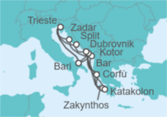 Itinerario del Crucero Croacia, Grecia, Italia, Montenegro - Costa Cruceros