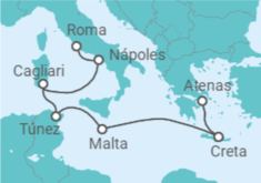 Itinerario del Crucero De Atenas a Roma  - Silversea