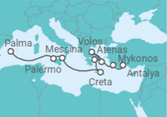 Itinerario del Crucero Turquía, Grecia, Italia - AIDA