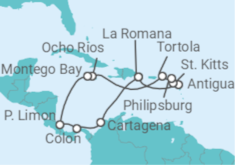 Itinerario del Crucero Caribe y Centroamérica - AIDA