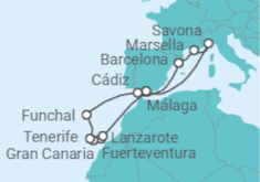 Itinerario del Crucero Islas Canarias - Costa Cruceros