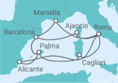 Itinerario del Crucero Gran crucero por el Mediterráneo I - AIDA