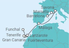 Itinerario del Crucero Islas Canarias - Costa Cruceros