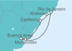 Itinerario del Crucero Argentina, Urugua y Brasil - Costa Cruceros