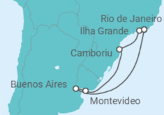 Itinerario del Crucero Argentina, Uruguay y Brasil - Costa Cruceros