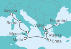 Itinerario del Crucero Italia, Malta, Grecia - Costa Cruceros