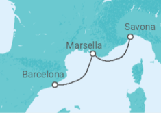 Itinerario del Crucero Francia - Costa Cruceros