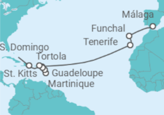 Itinerario del Crucero De Málaga a Santo Domingo - Costa Cruceros