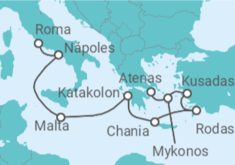 Itinerario del Crucero Grecia, Turquía, Malta, Italia - Princess Cruises