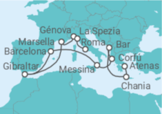 Itinerario del Crucero Mediterráneo con Grecia, Francia e Italia - Princess Cruises