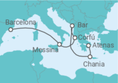 Itinerario del Crucero Mediterráneo con Grecia e Italia - Princess Cruises