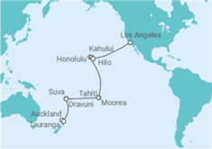 Itinerario del Crucero Segmento de vuelta al mundo: de Auckland a Los Ángeles - Princess Cruises