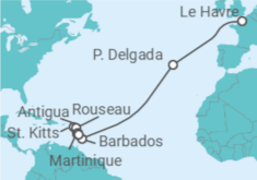 Itinerario del Crucero Desde Le Havre a Martinica - MSC Cruceros