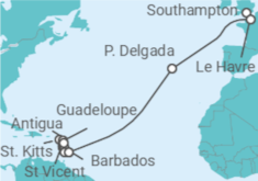 Itinerario del Crucero Desde Southampton a Barbados - MSC Cruceros