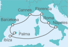 Itinerario del Crucero Francia, Italia y España - NCL Norwegian Cruise Line