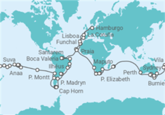 Itinerario del Crucero Vuelta al mundo 2026 - AIDA