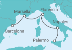 Itinerario del Crucero Italia, Francia - MSC Cruceros