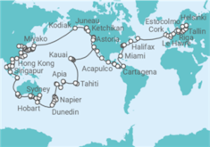 Itinerario del Crucero Vuelta al mundo 2027 Azamara - Azamara