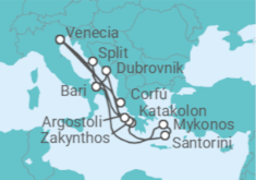 Itinerario del Crucero Italia, Grecia y Croacia - Costa Cruceros