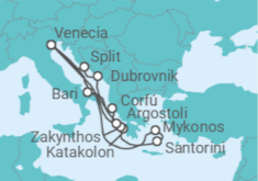 Itinerario del Crucero Italia, Grecia y Croacia - Costa Cruceros