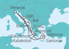 Itinerario del Crucero Italia, Grecia y Croacia - Costa Cruceros