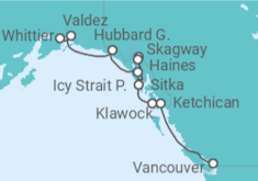 Itinerario del Crucero Alaska - Azamara