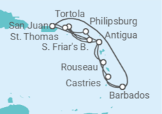 Itinerario del Crucero Aventura por el Sur del Caribe - Princess Cruises