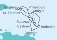 Itinerario del Crucero Aventura por el Sur del Caribe - Princess Cruises