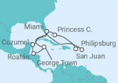 Itinerario del Crucero Aventura por el Caribe - Princess Cruises