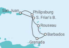 Itinerario del Crucero Sur del Caribe con Barbados - Princess Cruises