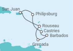 Itinerario del Crucero Sur del Caribe con Barbados - Princess Cruises