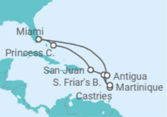 Itinerario del Crucero Sur del Caribe con Martinica - Princess Cruises