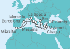 Itinerario del Crucero Lo mejor del Mediterráneo - Princess Cruises