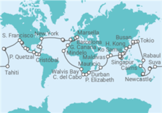 Itinerario del Crucero Vuelta al mundo - Costa Cruceros