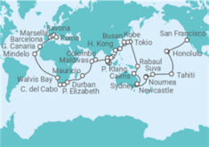 Itinerario del Crucero Tramo de vuelta al mundo. De San Francisco a Civitavecchia - Costa Cruceros