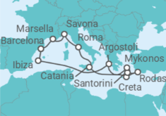 Itinerario del Crucero Italia, Grecia, España, Francia - Costa Cruceros