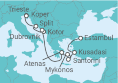 Itinerario del Crucero Santorini, Atenas y Croacia  - NCL Norwegian Cruise Line