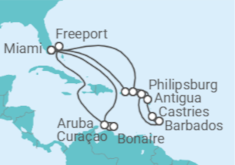 Itinerario del Crucero Caribe - Cunard