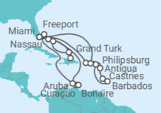 Itinerario del Crucero El Caribe - Cunard