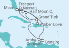 Itinerario del Crucero El Caribe - Cunard