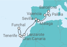 Itinerario del Crucero Islas Canarias - AIDA