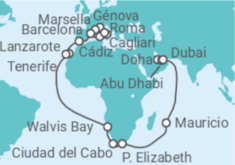 Itinerario del Crucero Desde Doha a Civitavecchia  - Costa Cruceros